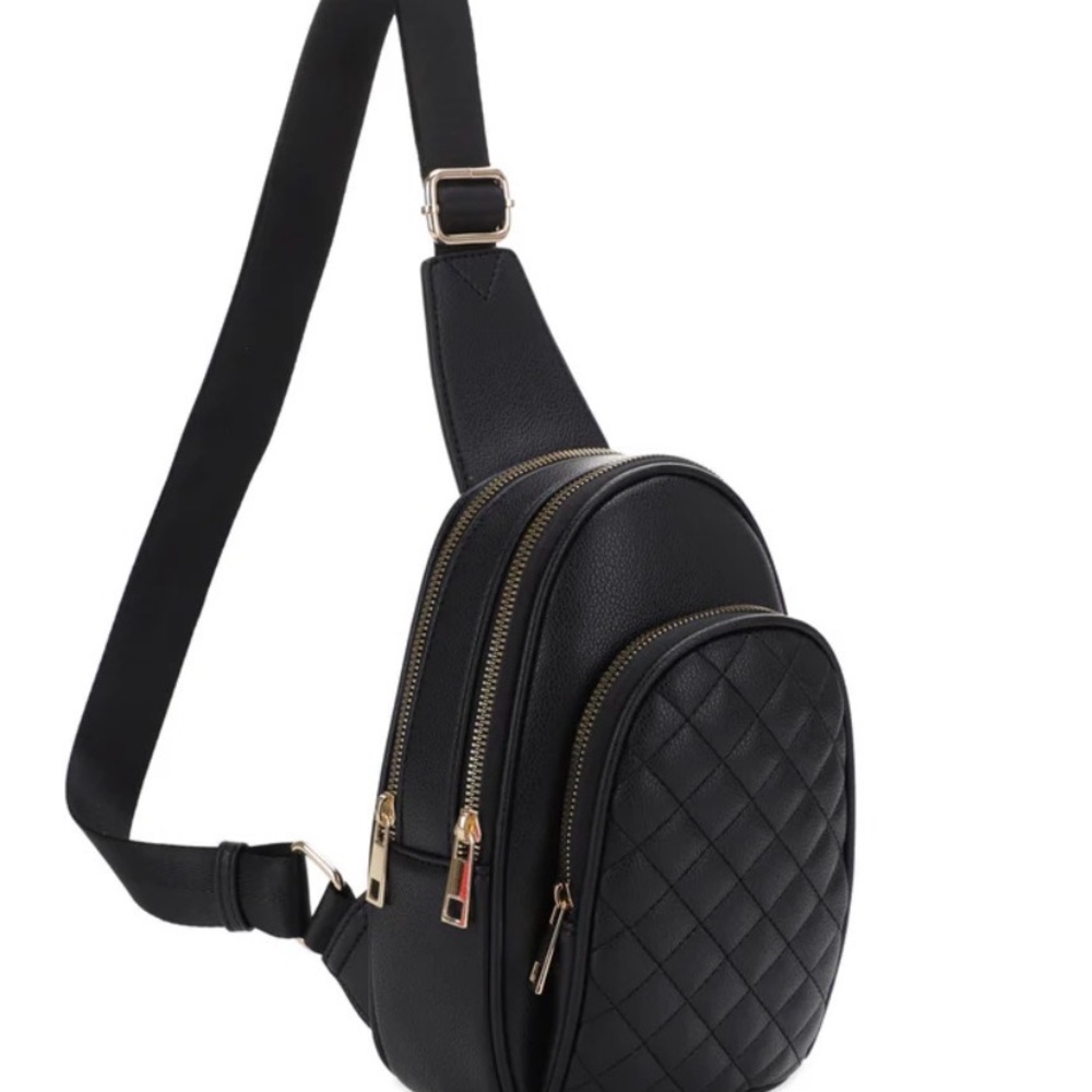 SUGU Aurora Diamond Quilted Triple Compartment Crossbody Sling Bag